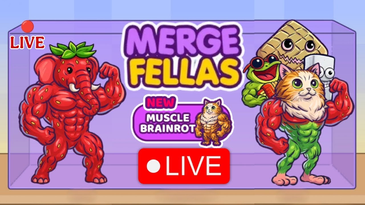 🔴 Welcome to Merge Fellas Live Gameplay Challenge 999999+ Max Level⁉️#mergefellas​ #italianbrainrot