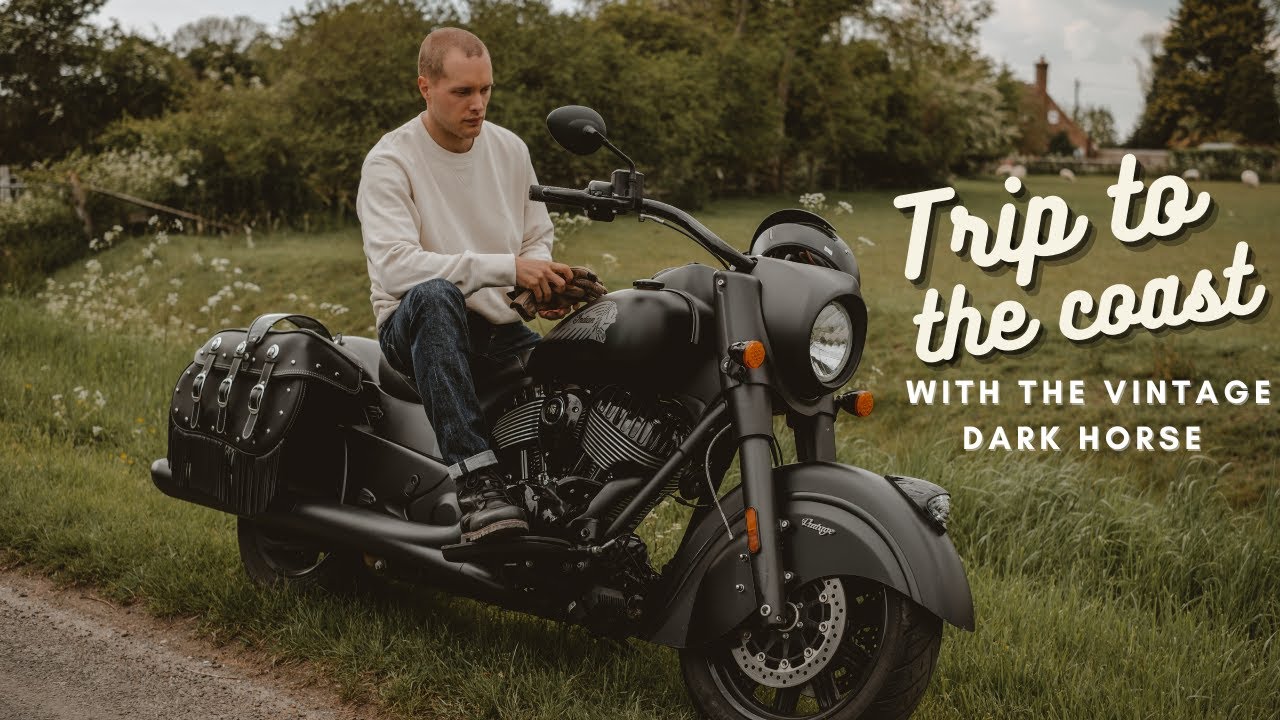 The Indian Motorcycle Vintage Dark Horse on a Trip to the Coast