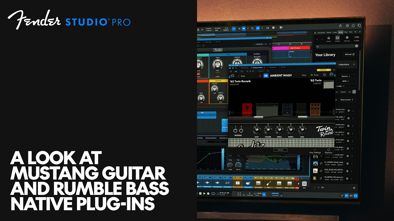 Обзор встроенных плагинов Mustang Guitar и Rumble Bass | Fender Studio