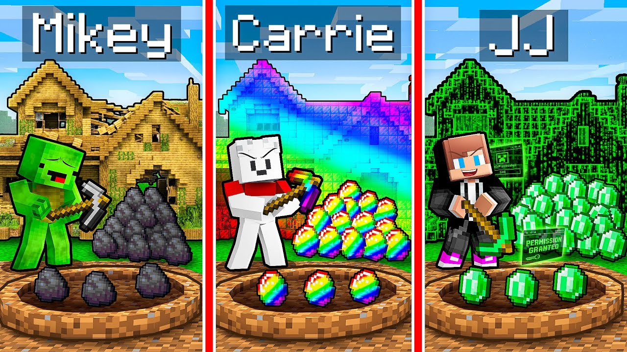 JJ vs Mikey vs Carrie: SECRET MINE BATTLE in Minecraft - Maizen