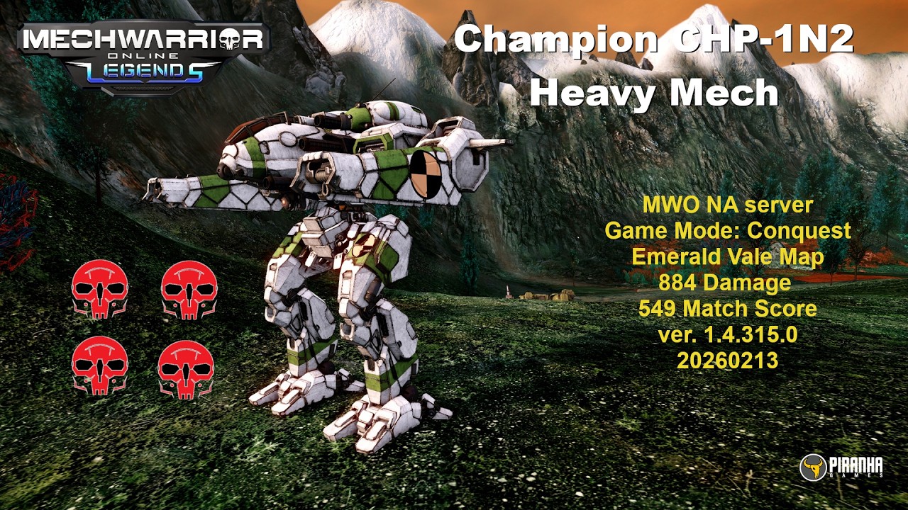 🤖 MechWarrior Online - Champion CHP-1N2, Heavy Mech - KO 🔢 of enemy team 🧨🎇💥💀