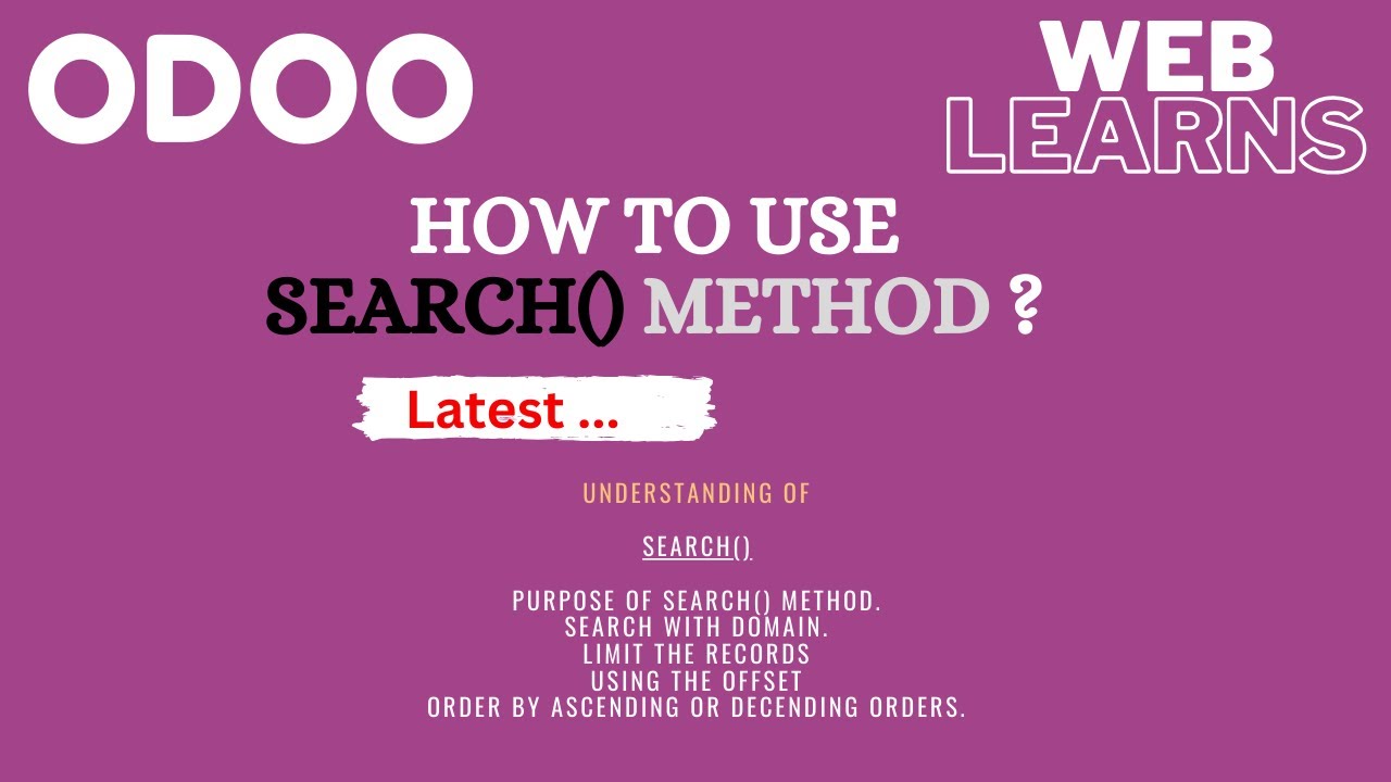Как использовать метод search() в Odoo | Учебное пособие по ORM в Odoo