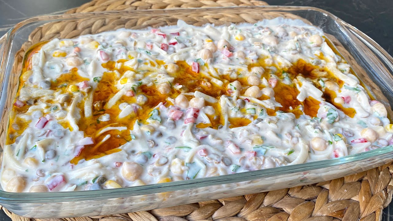 YEŞİL MERCİMEKLİ ERİŞTE SALATASI - HEM PRATİK HEM LEZZETLİ SALATA TARİFİ ❗️
