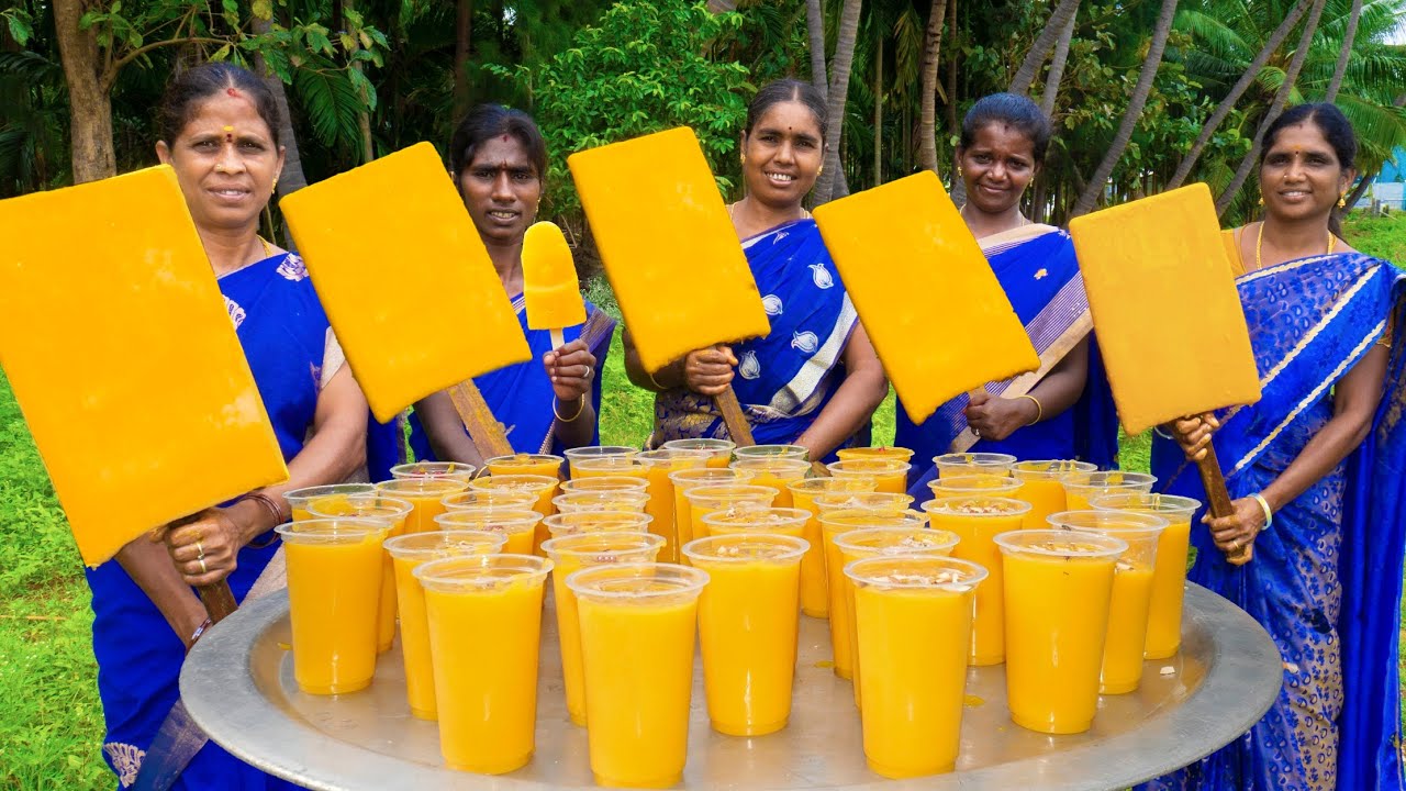 BIG MANGO ICE CREAM MAKING | World Biggest Mango Ice Make With Fresh Farm Mangos | Village Style