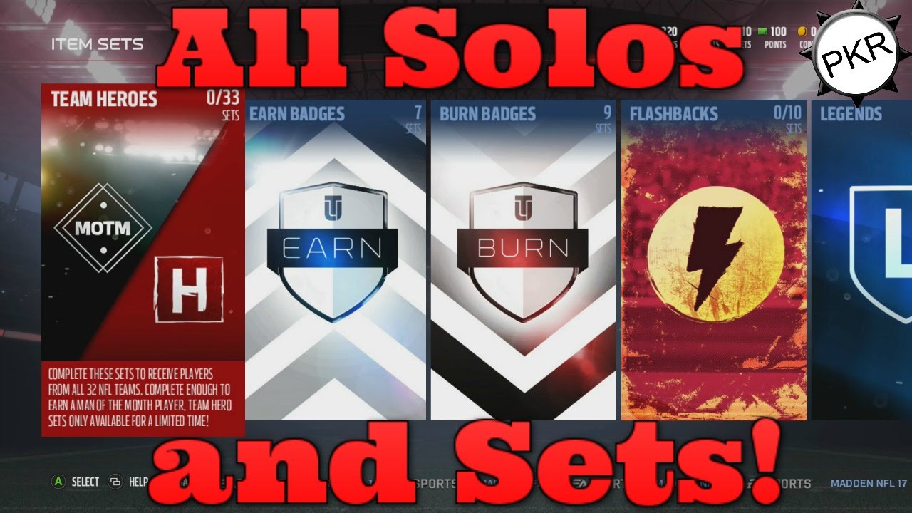 Madden 17 Ultimate Team All Sets and Some Solos!!