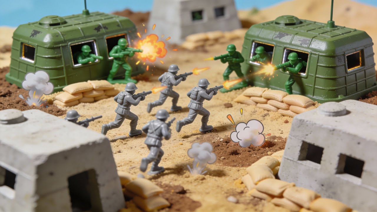 All-Out Assault on the Green Army Bunkers (Army Men Battle) #stopmotion (army men stopmotion)
