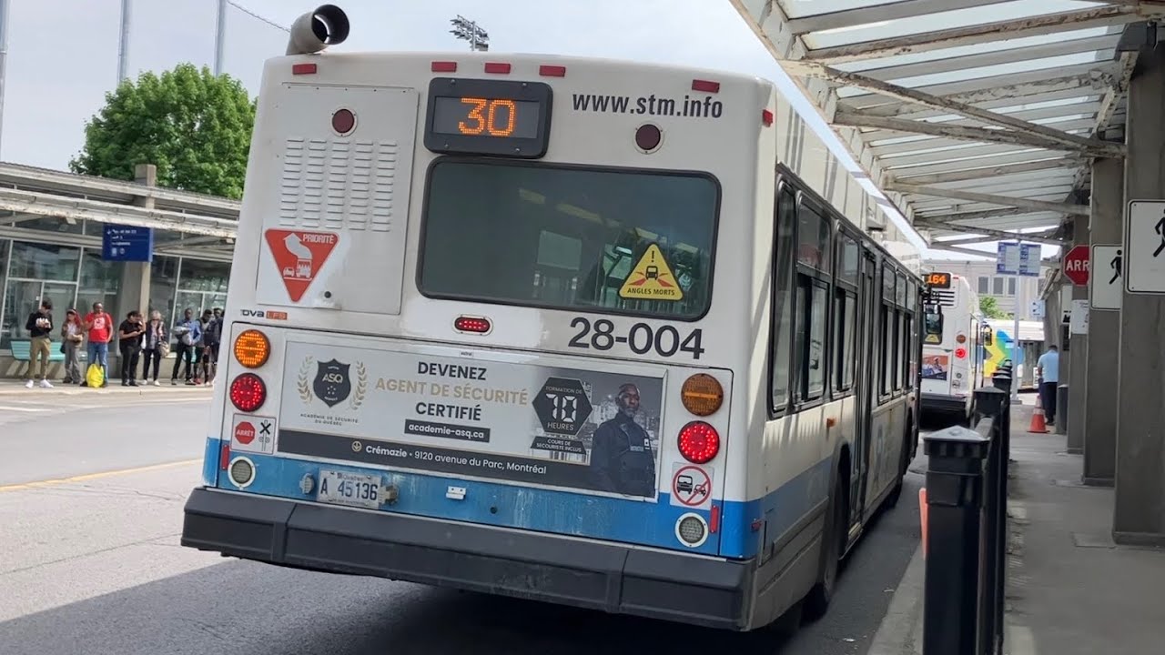 STM Bus # 28-004 {Retired} Loud Ride On The 30-N Saint-Denis / Saint-Hubert. (2008 Nova Bus LFS)