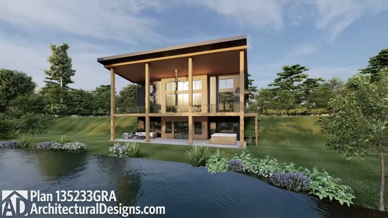 Virtual Walkthrough Tour! Modern Lake House Plan 135233GRA - Architectural Designs