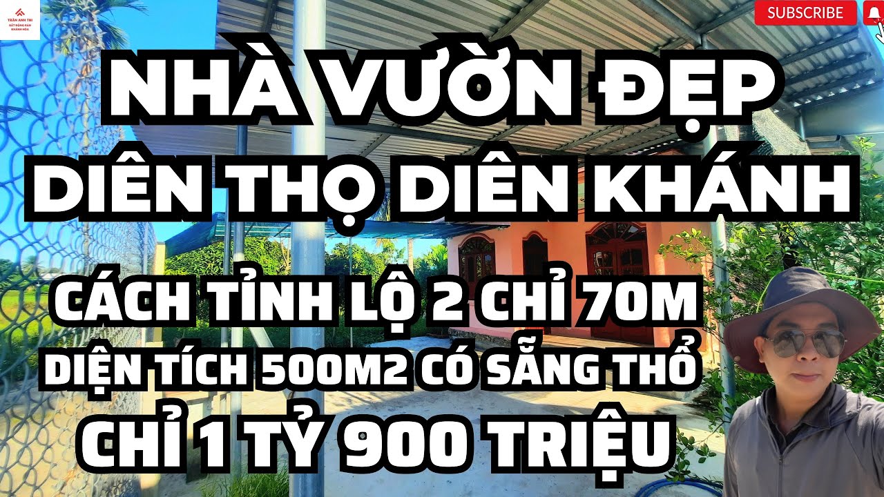 BÁN ĐẤT DIÊN THỌ DIÊN KHÁNH, TẶNG NHÀ VƯỜN SIÊU ĐẸP | TRẦN ANH THI BĐS.