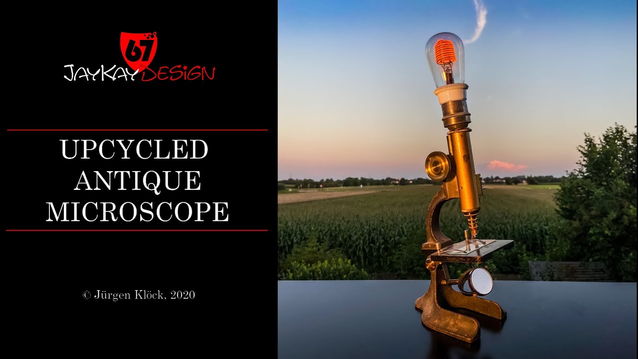 Upcycled Antique Microscope into a beautiful light artwork
