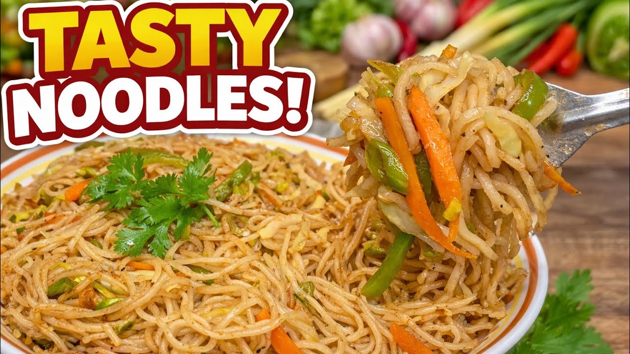 Street Style Veg Hakka Noodles Recipe || Easy & Quick Noodles Recipe || Street Style Chowmein ||