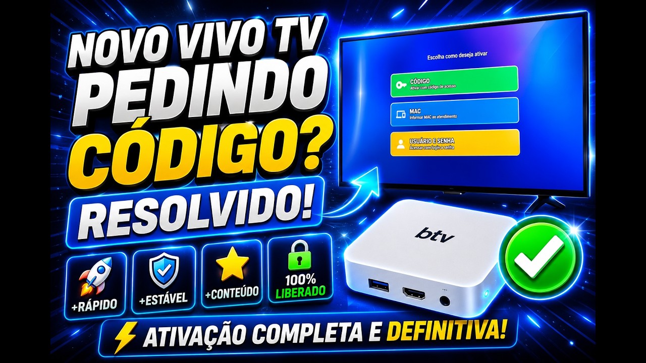 Novo Vivo pedindo Recarga resolvido, BTV pedindo recarga, BTV tela preta