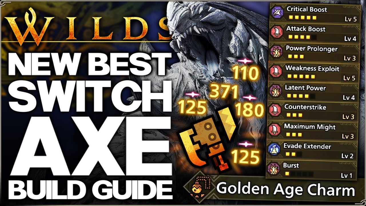 Monster Hunter Wilds - New Best OP Switch Axe Build - Highest Damage - Talisman Update Set Guide!