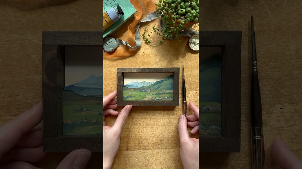 Let&rsquo;s paint a tiny cottage diorama #gouache #art #diorama