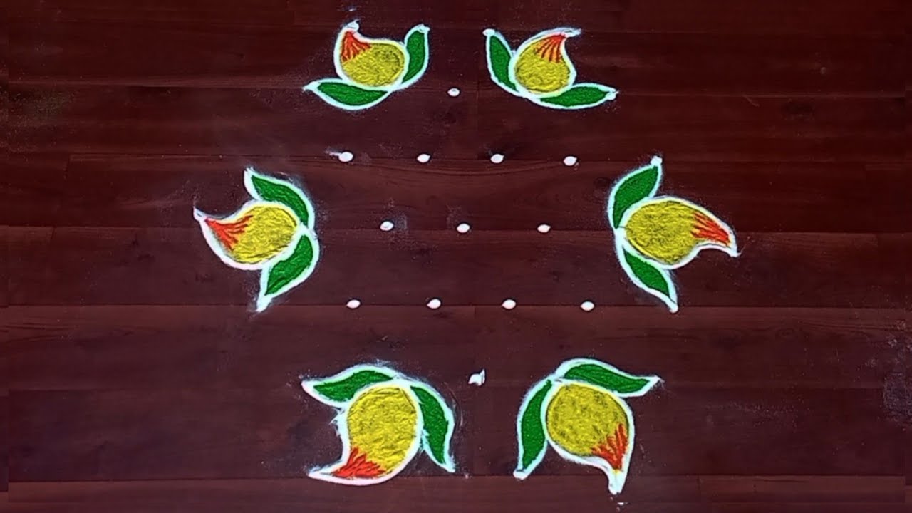 Ugadi Festival Rangolis 🌺 7*4 dots Rangolis 🌺Ugadi Muggulu 🌺 Ugadi Panduga Muggulu 🌺Ugadi Kolam🌺