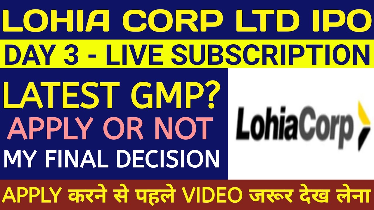 Lohia Corp IPO 🔴Lohia Corp IPO Review🔴Lohia Corp IPO Gmp Today🔴Lohia Corp IPO Gmp🔴Lohia Corp Limited