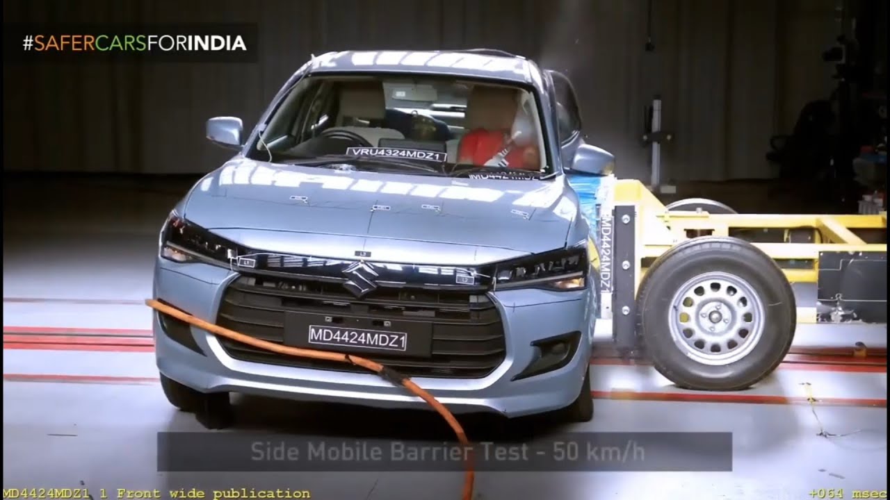 Ncap safety test of Swift Dzire 2025 detail video 💯