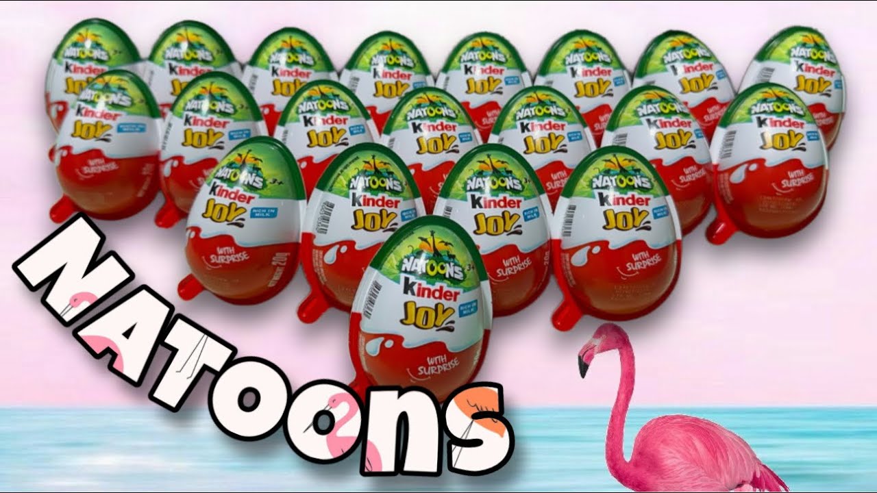 Relaxing ASMR Opening of 20 Newest Kinder Joy NATOONS - I Found the Flamingo! 😍