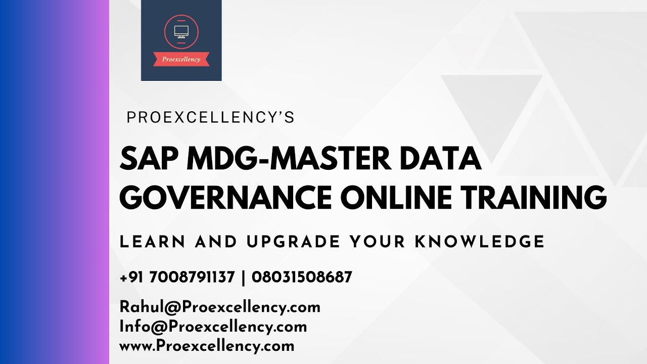 SAP MDG ONLINE TRAINING | SAP Master Data Governance Training learn with real-time trainer