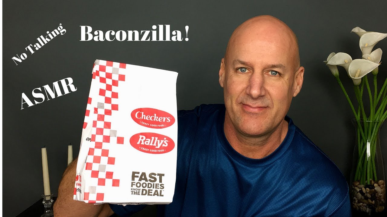 ASMR Rally's Baconzilla, Monsterella Stix and Seasoned Fries~Eating Sounds~No Talking