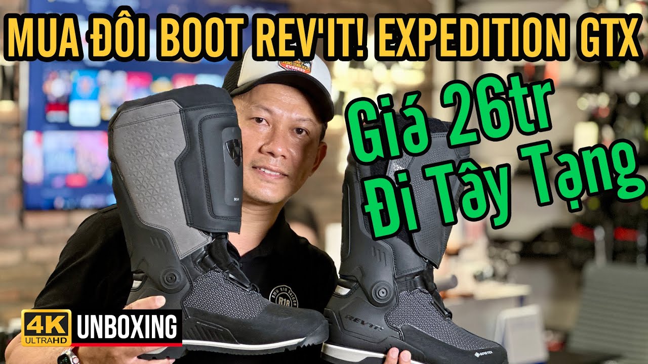 MUA Đ&Ocirc;I GI&Agrave;Y BOOT REV'IT! EXPEDITION GTX GI&Aacute; HƠN 1.000 USD CHUẨN BỊ H&Agrave;NH TR&Igrave;NH ĐI T&Acirc;Y TẠNG 30 NG&Agrave;Y