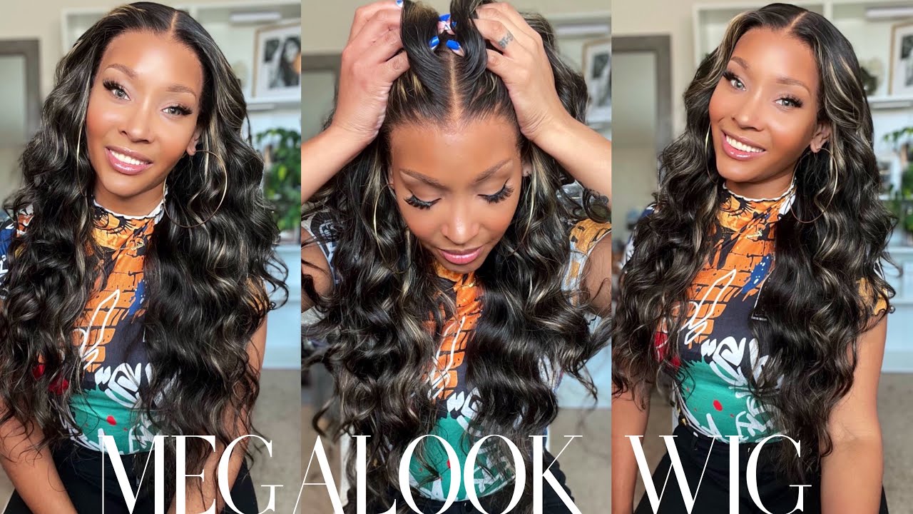 LUXURY HAIR ON A BUDGET?! 😳 GORGEOUS AFFORDABLE HIGHLIGHTED WIG INSTALL FT. MEGALOOK WIG