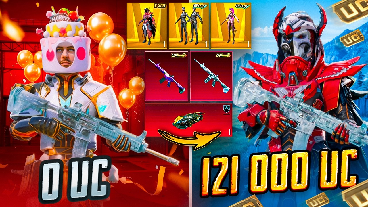 121 000 UC! 🔥 ЭТО САМАЯ ЛУЧШАЯ ПРОКАЧКА АККАУНТА ПОДПИСЧИКУ В ДЕНЬ РОЖДЕНИЯ! 🤩 PUBG Mobile