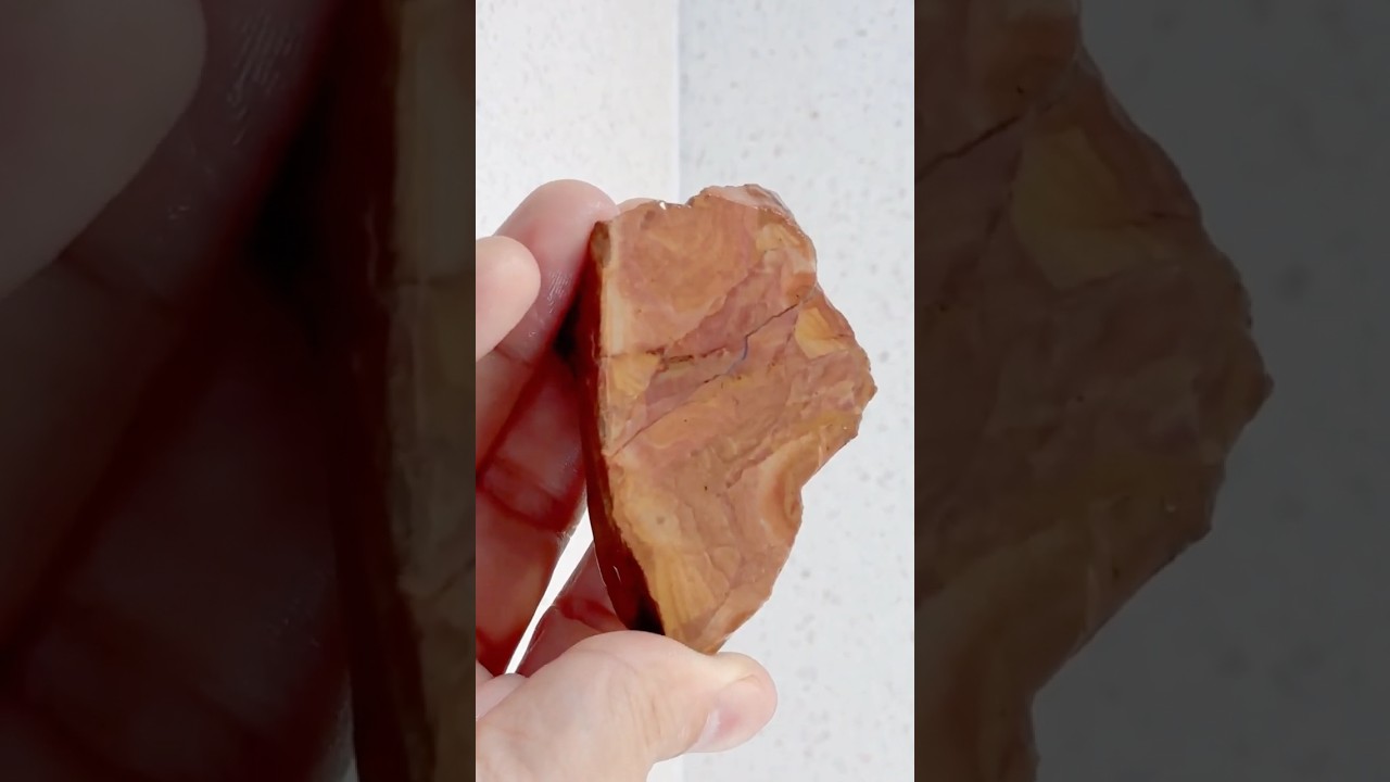 Rock Cut! Brown & Tan Exterior Reveals Pretty Banded Landscape Jasper Inside!