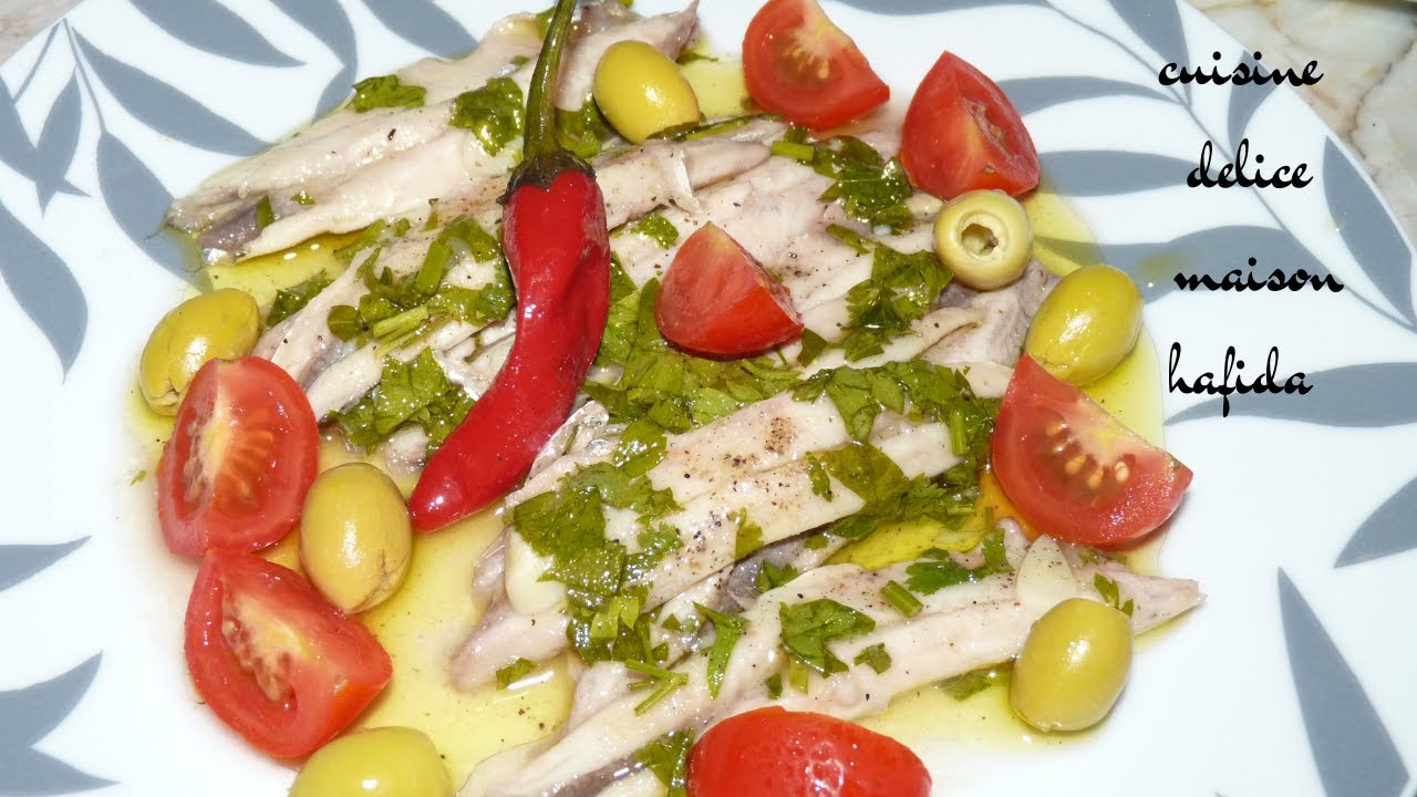 recette Anchois frais marinés au citron - شطون مخلل او مرقد - Fresh anchovies marinated in lemon