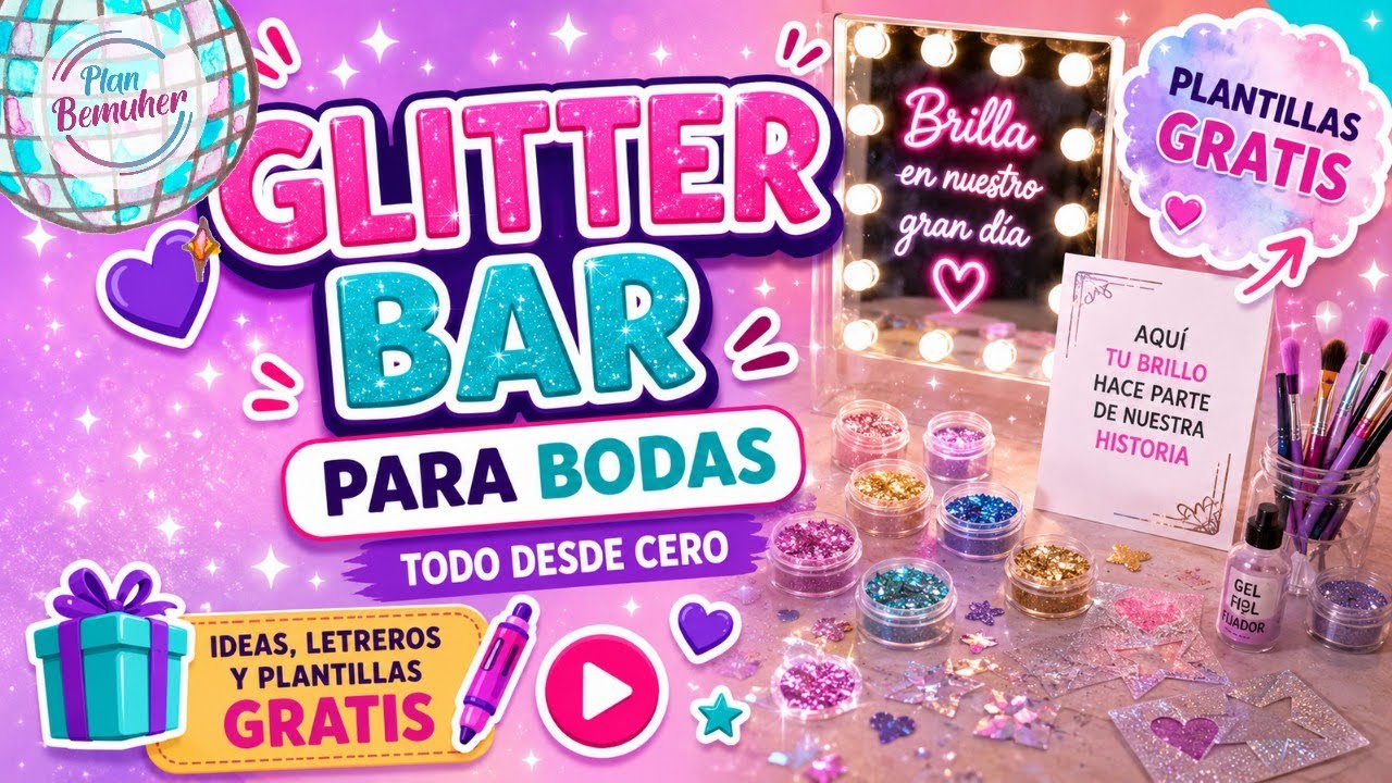 Como hacer un Glitter Bar para tu Boda | Rápido y Fácil