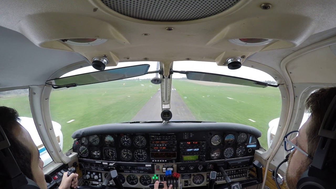Ryan Savage  PA34 Seneca landing at Stapleford Aerodrome