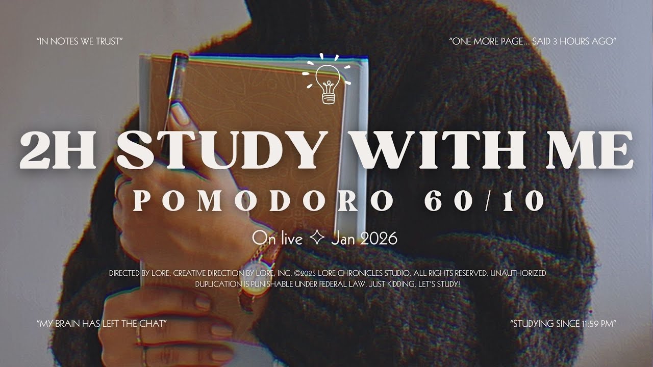 ⋆ LIVE ⋆ 2H Study With Me ⏳ Pomodoro 60/10 | DEEP FOCUS | Estude Comigo | Rain Sounds ✩°｡⋆