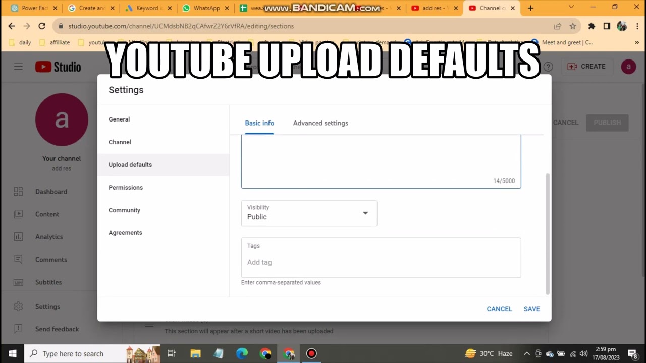 youtube upload defaults |  Google Com Search