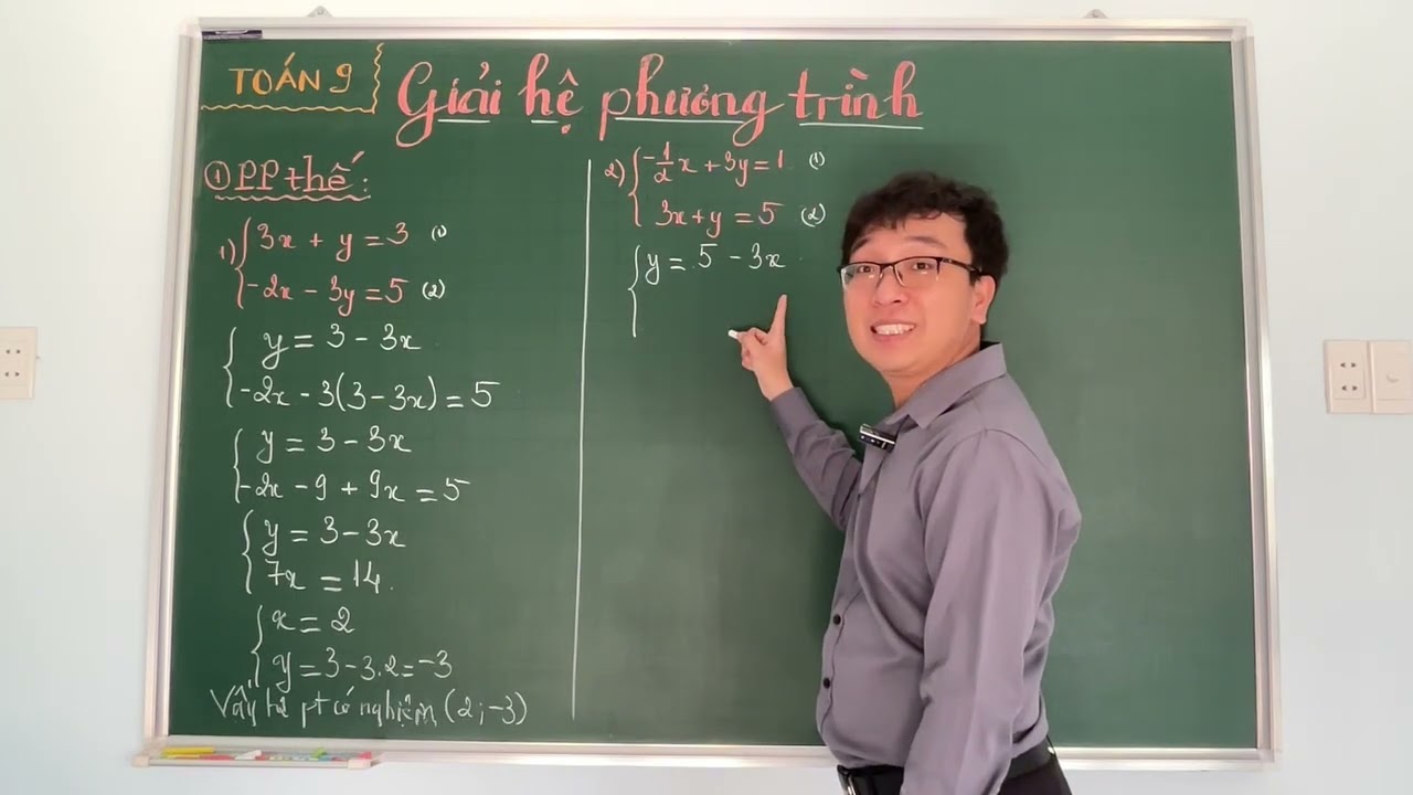 TOÁN 9 - GIẢI HỆ PHƯƠNG TRÌNH (Phương pháp thế)