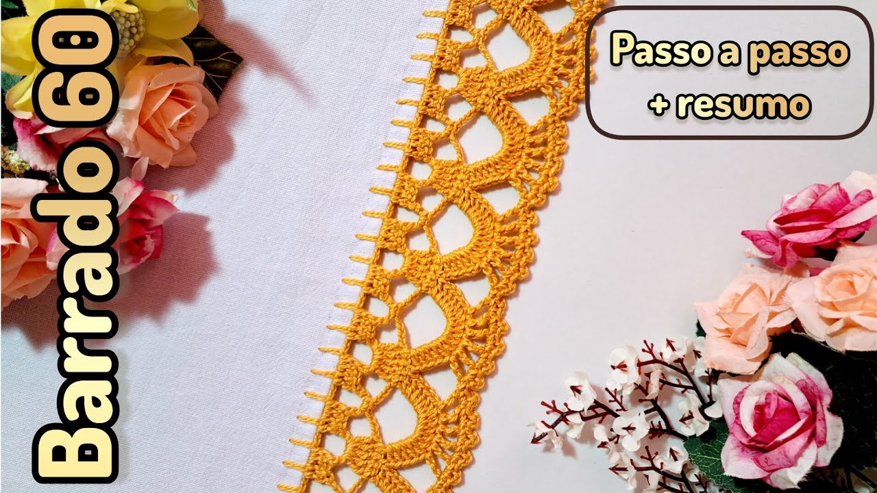 BARRADO DE CROCHÊ Nº 60 MUITO SIMPLES DE FAZER #crochepanodeprato