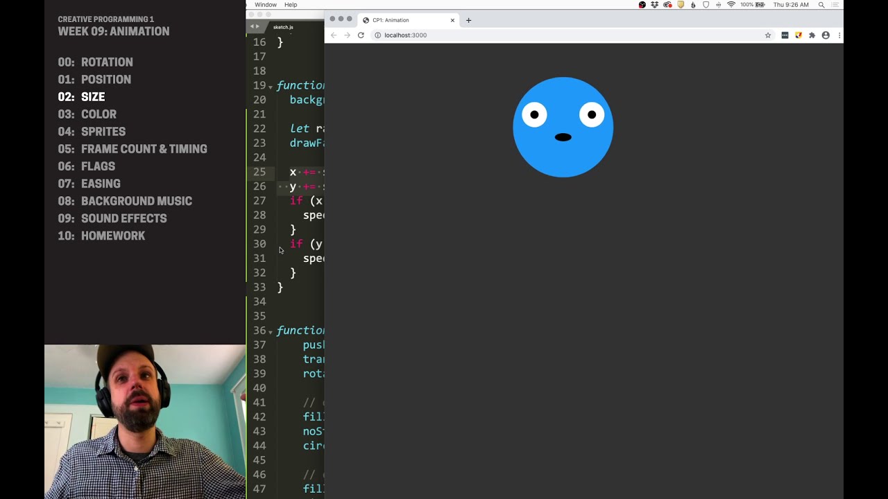 CP1: Animation in P5JS – Basics: Size