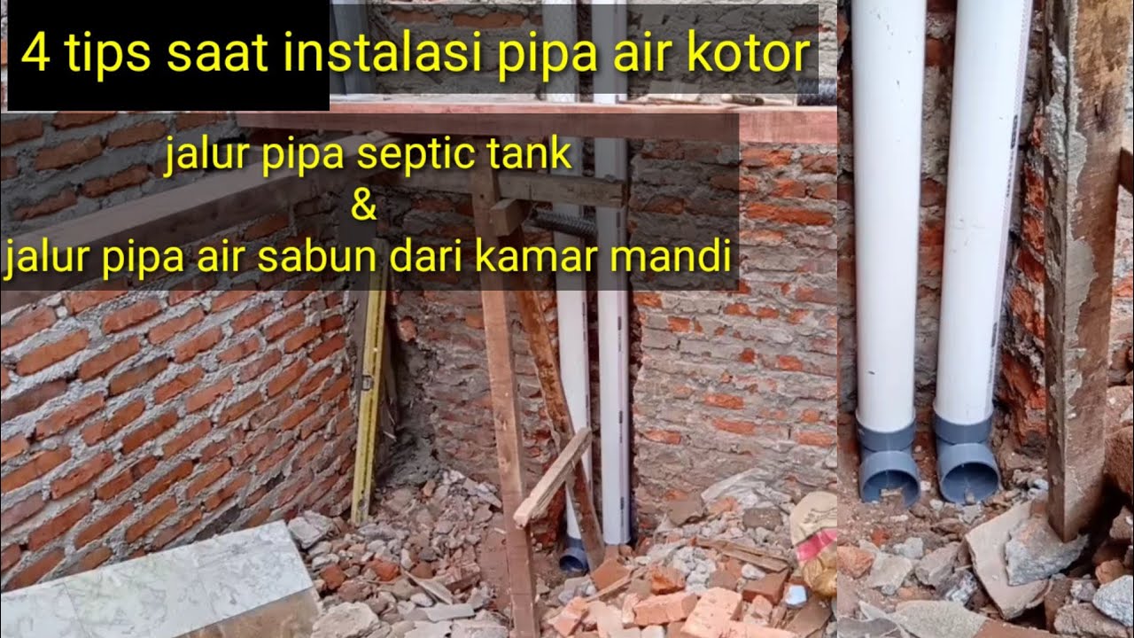 tahap pertama,instalasi pipa jalur septic tank dan air sabun