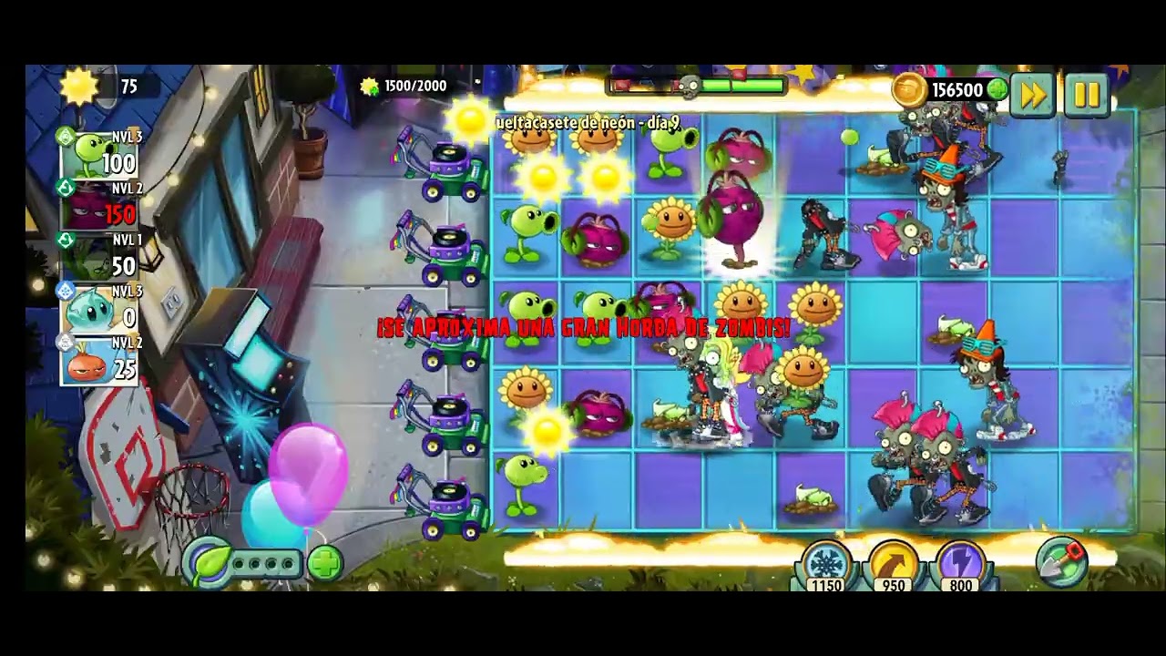 Plantas vs Zombies 2 Vueltacasete de neon-Día 9