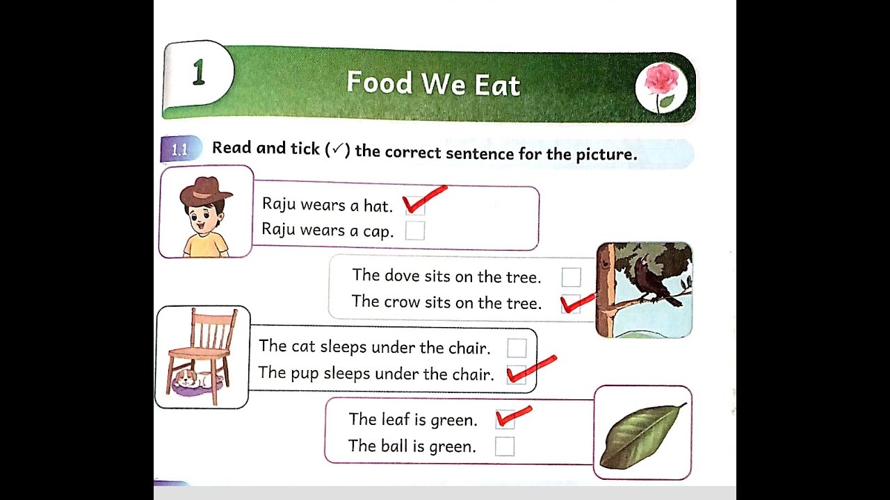 Food we eat 3rd Standard English Workbook Term-3 Unit-1 Food We Eat Answers 2025-26