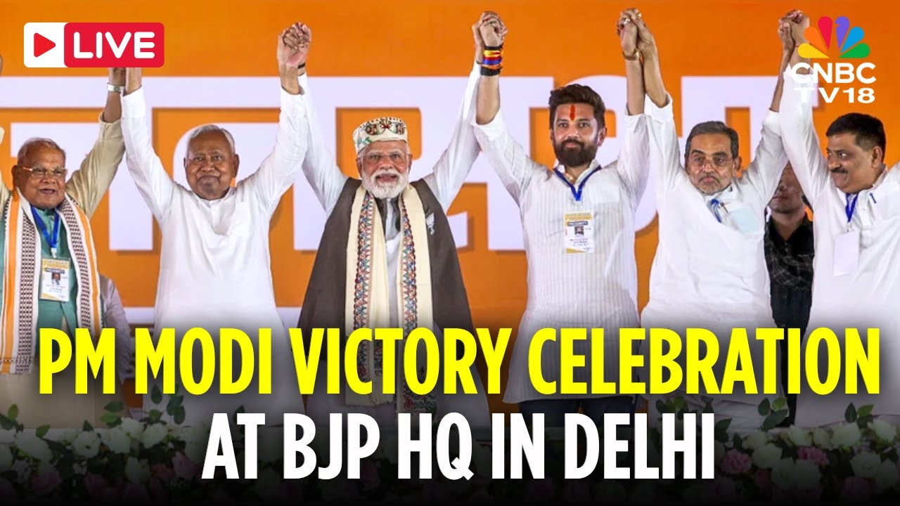 PM Modi Live: PM Modi Victory Speech at BJP Headquarters in Delhi | Bihar Election Results | N18L