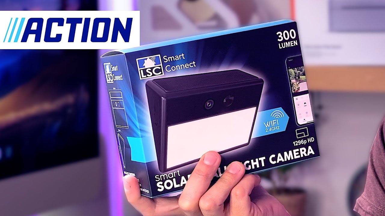 Caméra murale solaire intelligente avec éclairage dans les magasins ACTION Smart Connect