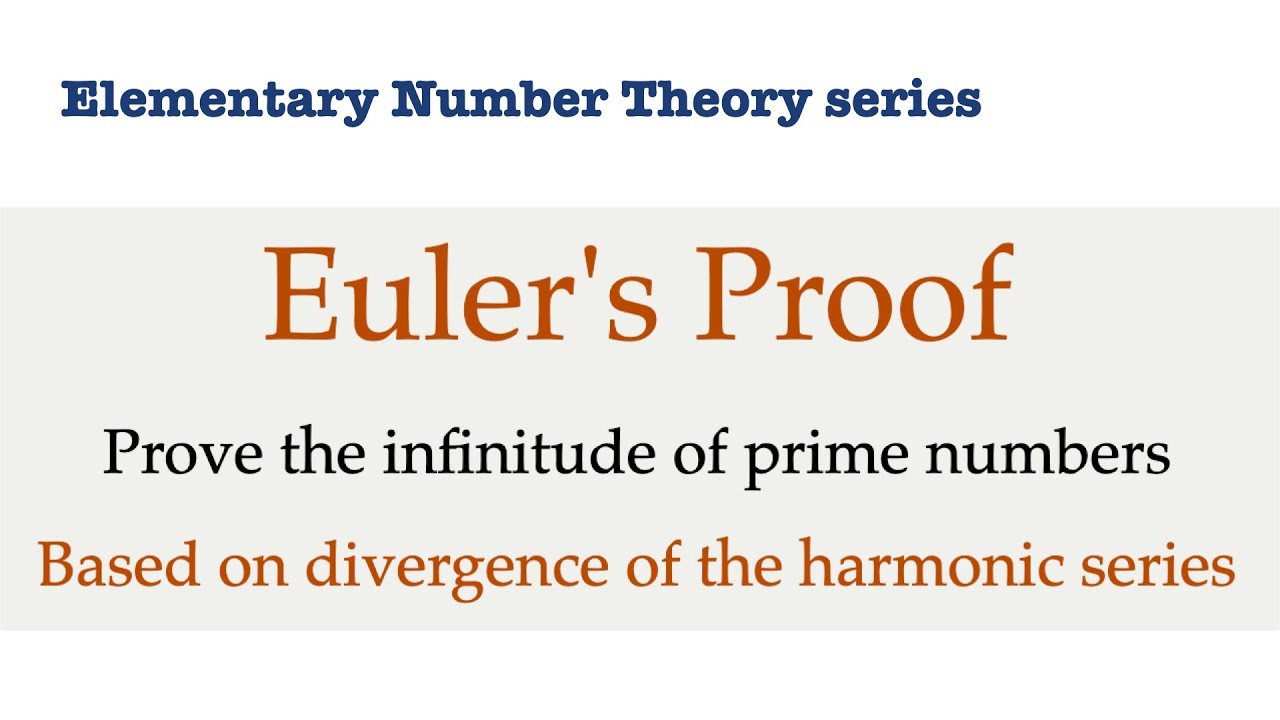 Euler's Proof - There Are Infinite Many Primes