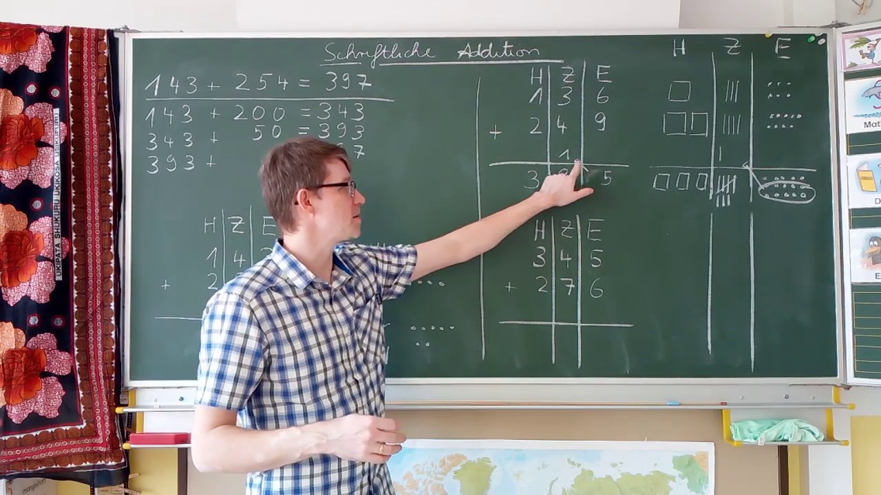 Klasse 3: Schriftliche Addition ohne und mit Übertrag
