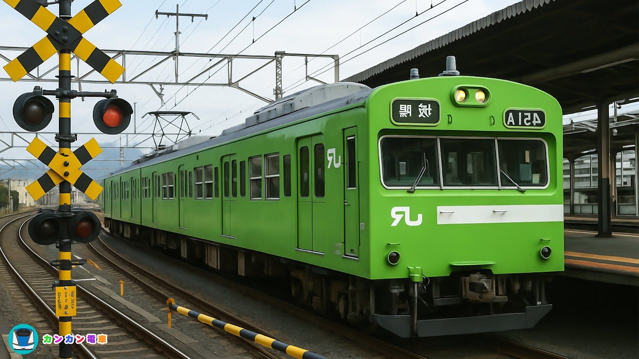 ふみきり【カンカン電車】JRの通勤電車大集合！103系の魅力を紹介｜JR Nara Line 103 Series | Classic Japanese Trains