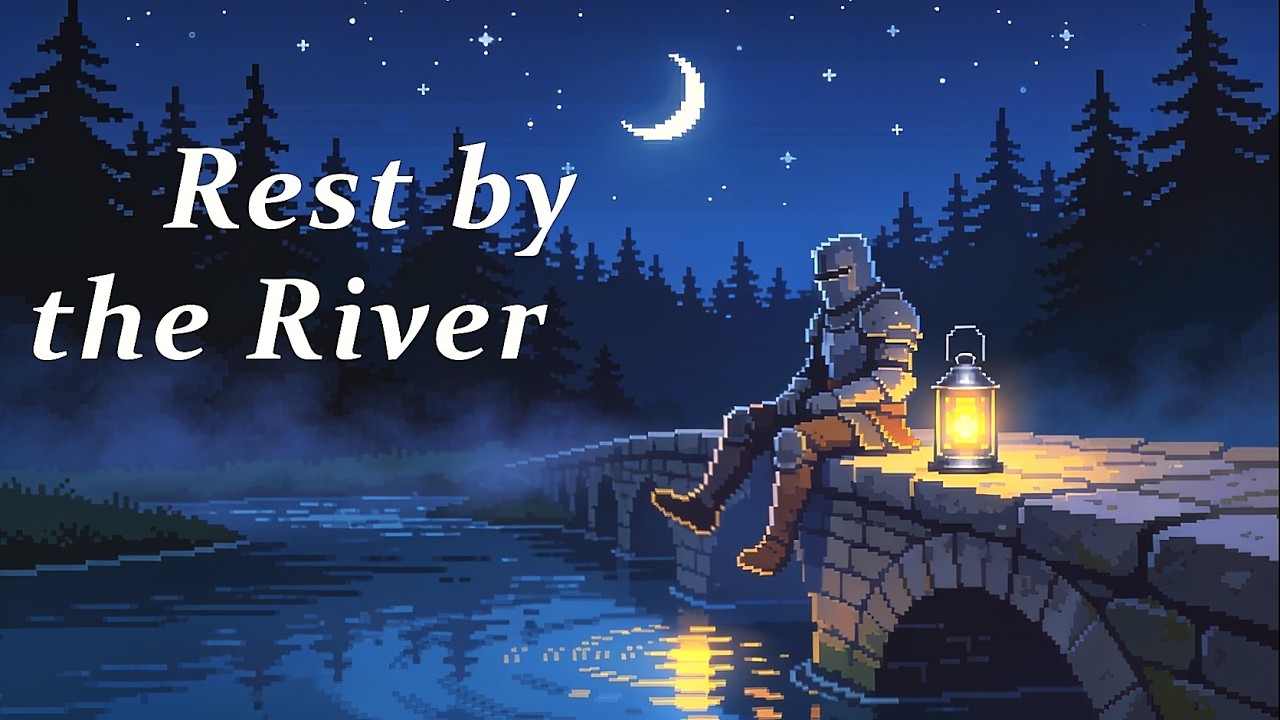 Medieval Lantern Night Ambience &mdash; Quiet Knight by the River Under Stars