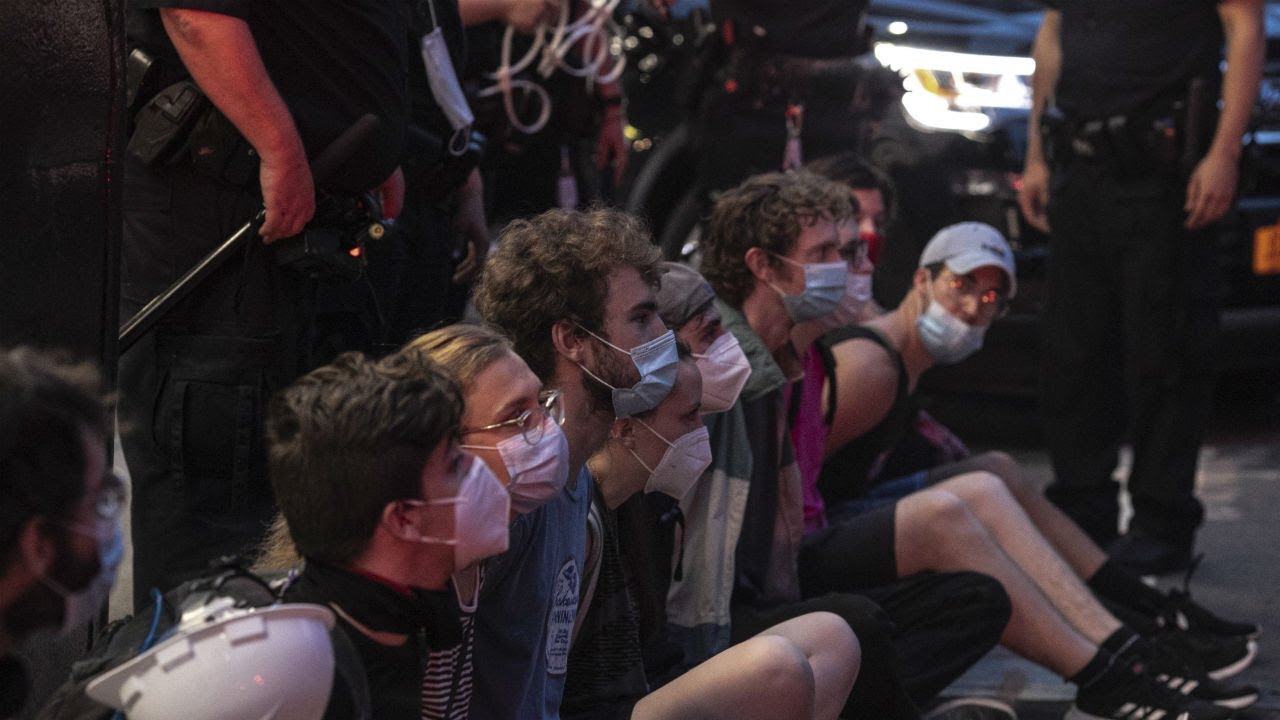 'No more tolerance': NYPD breaks up peaceful protests after curfew