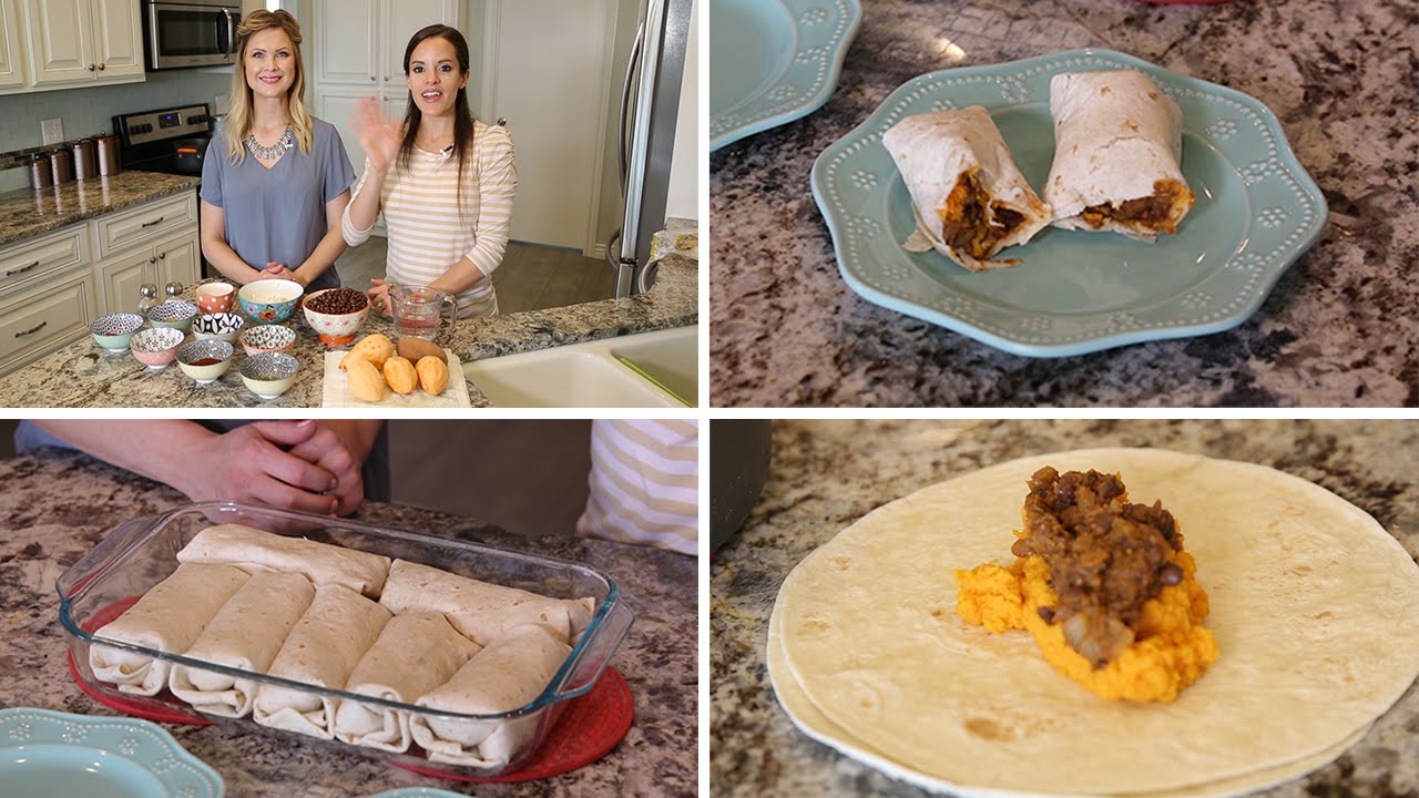 Sweet Potato Black Bean Burritos with Colette & Kayli!