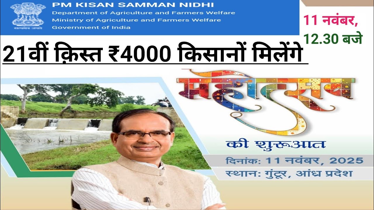 8 November 2025 PM Kisan 21st Installment Date 2025 | 21st Installment of PM Kisan