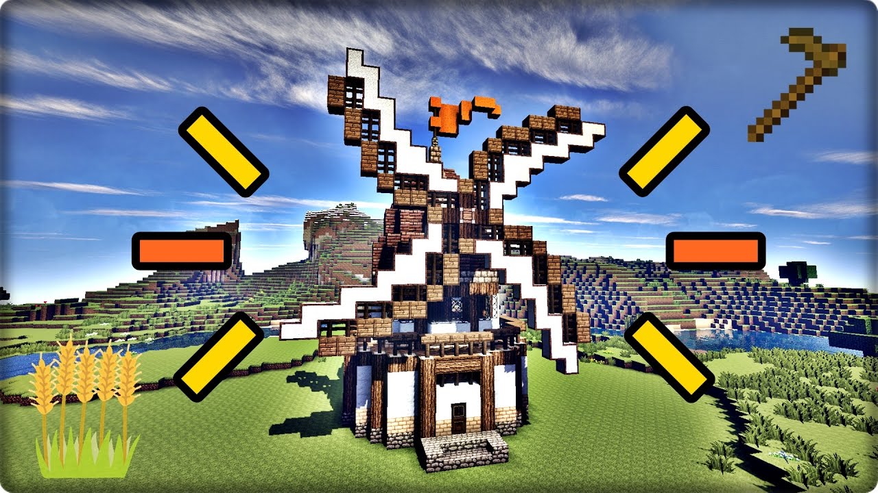 【マインクラフト】風車を建築してみる【風車の作り方】