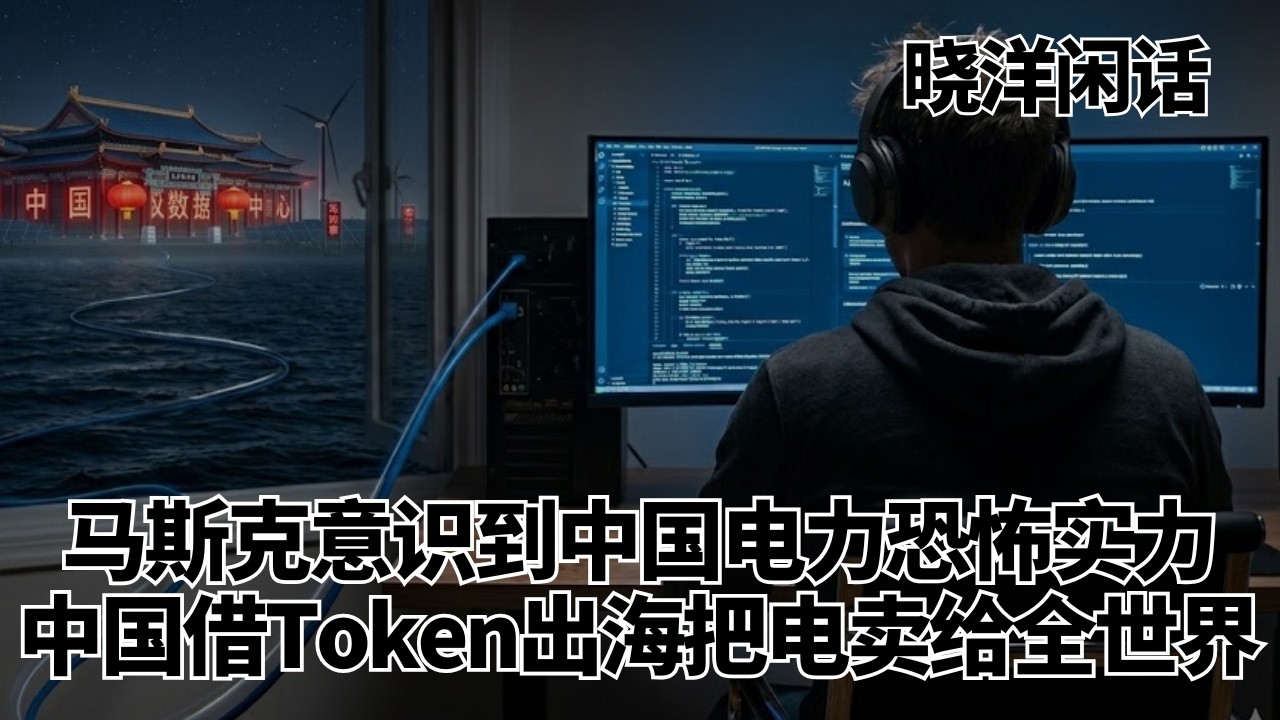 马斯克意识到中国电力恐怖实力，他没点破的真相：中国借Token出海把电卖给全世界，绕开海关还不用交税｜大基建｜电力｜Token出海｜晓洋闲话